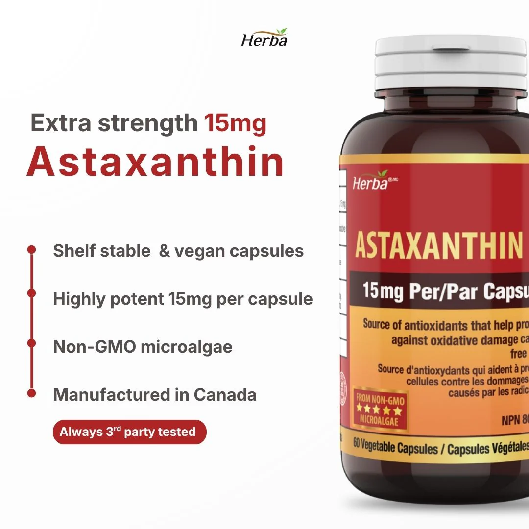 Astaxanthin Supplement 15mg – 60 Vegetable Capsules | Made in Canada - Image 3