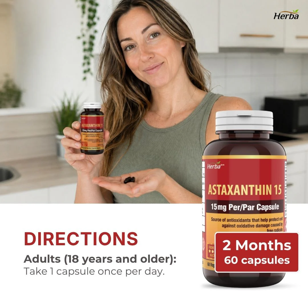 Astaxanthin Supplement 15mg – 60 Vegetable Capsules | Made in Canada - Image 7