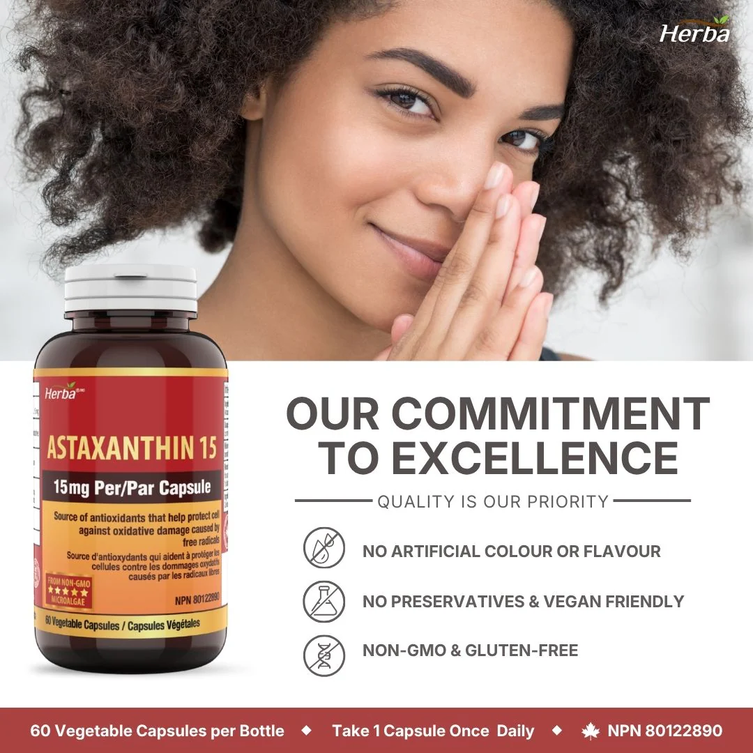 Astaxanthin Supplement 15mg – 60 Vegetable Capsules | Made in Canada - Image 8