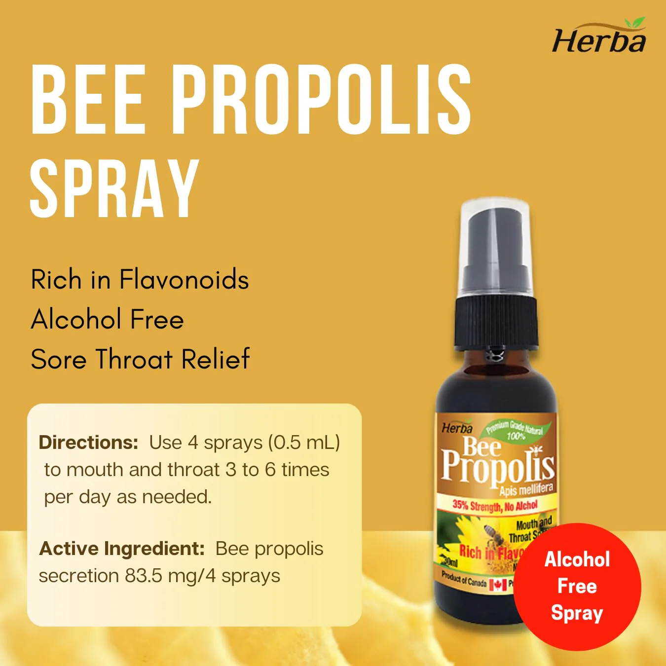 Bee Propolis Spray 30ml - No Alcohol - Image 3