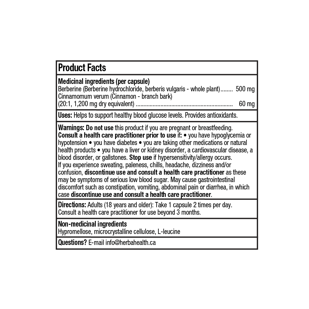 Berberine Supplement with Ceylon Cinnamon – 120 Capsules | Berberine 1000mg (per serving) | Made in Canada - Image 3