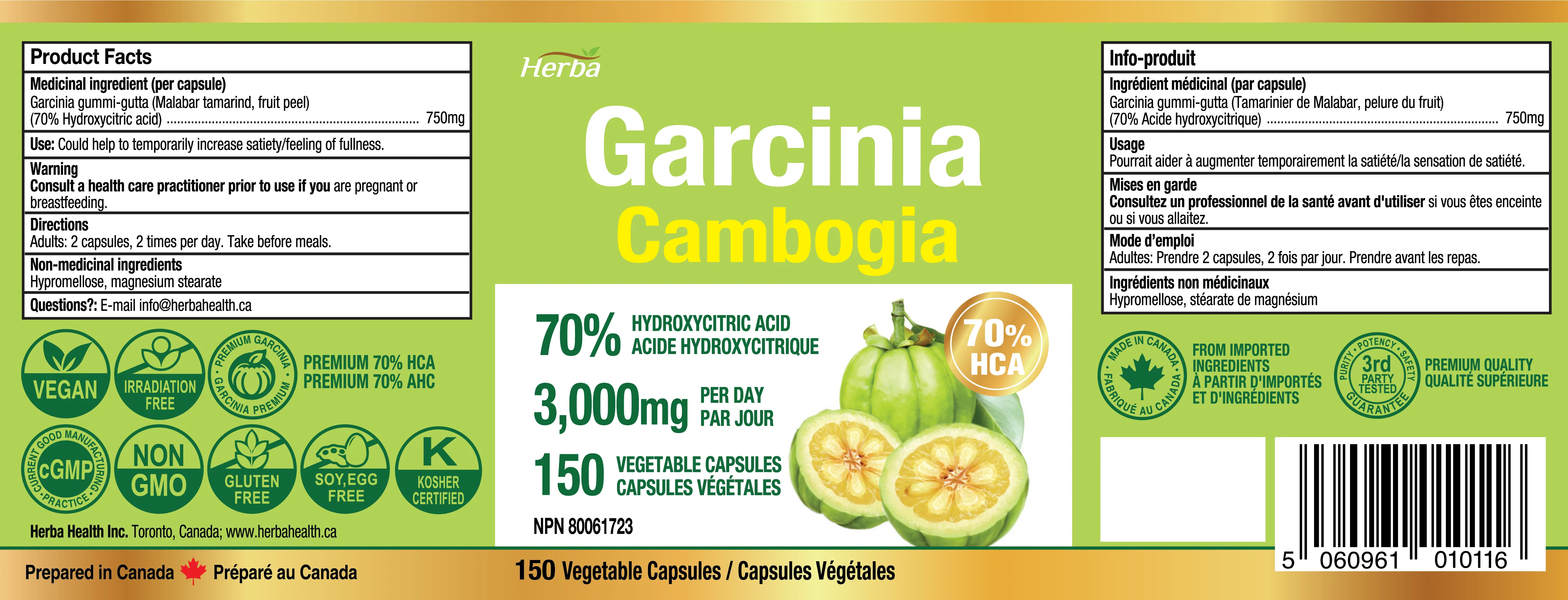 Garcinia Cambogia Extract – 70% HCA  | 150 Vegetable Capsules - Image 2