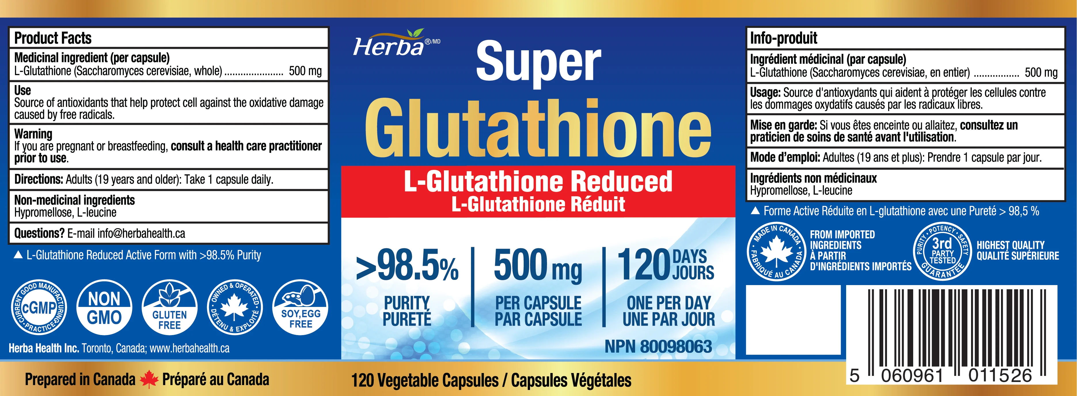 Glutathione Supplements 500mg, 120 Vegetable Capsules-L-Glutathione Reduced Active Form - Image 2