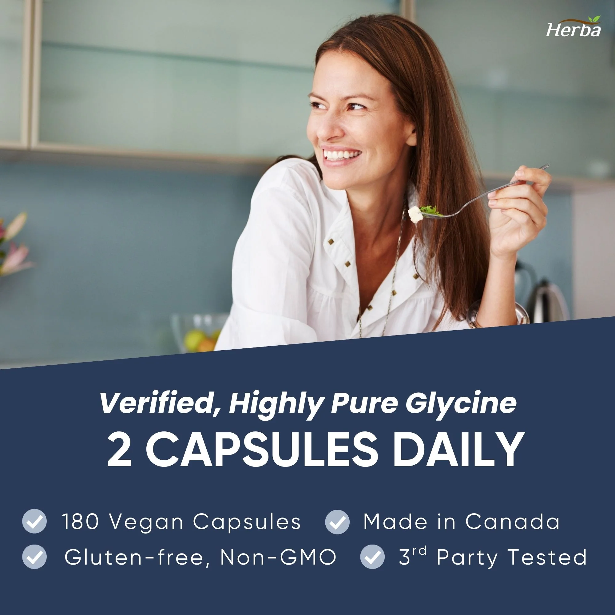 Glycine Supplement 750mg - 180 Capsules - >99% Ultra Pure Glycine Capsules | Made in Canada - Image 4