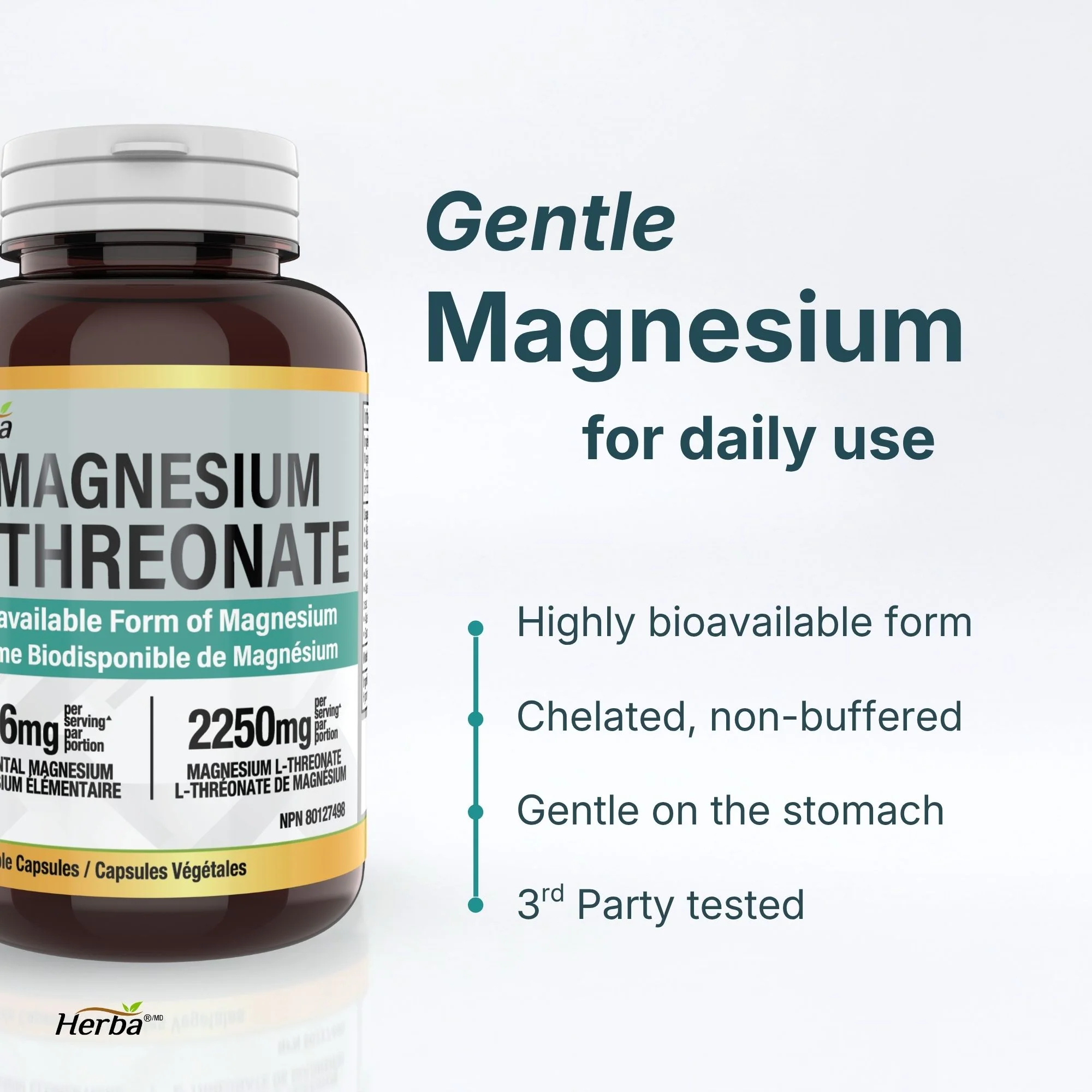 Magnesium L-Threonate Supplement – 186mg | Made in Canada | 90 Vegetable Capsules - Image 5