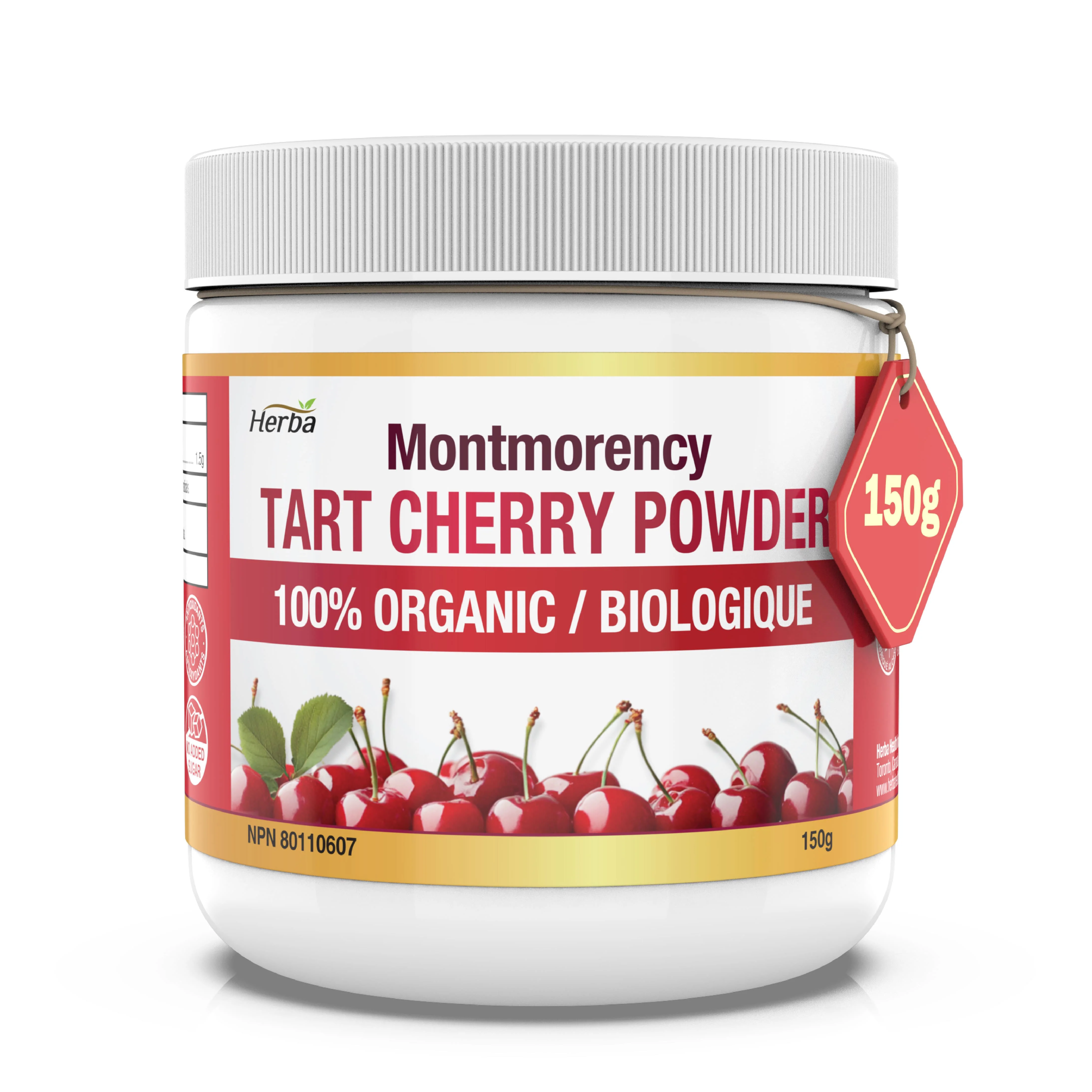 Montmorency Tart Cherry Powder – 150g | 100% Organic | Made in Canada