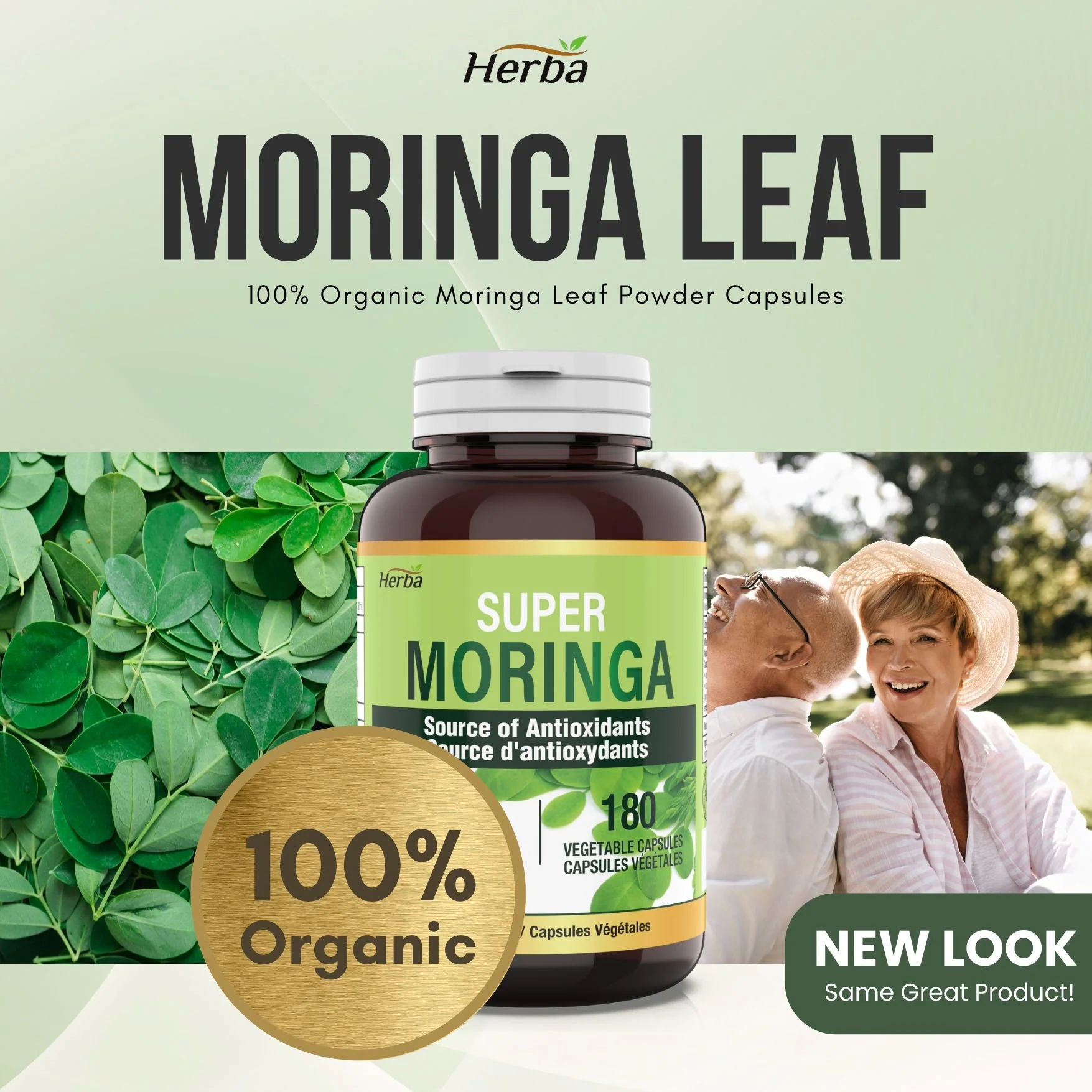 Organic Moringa Leaf Capsules - 180 Vegetable Capsules | 1000mg Per Day - Image 3