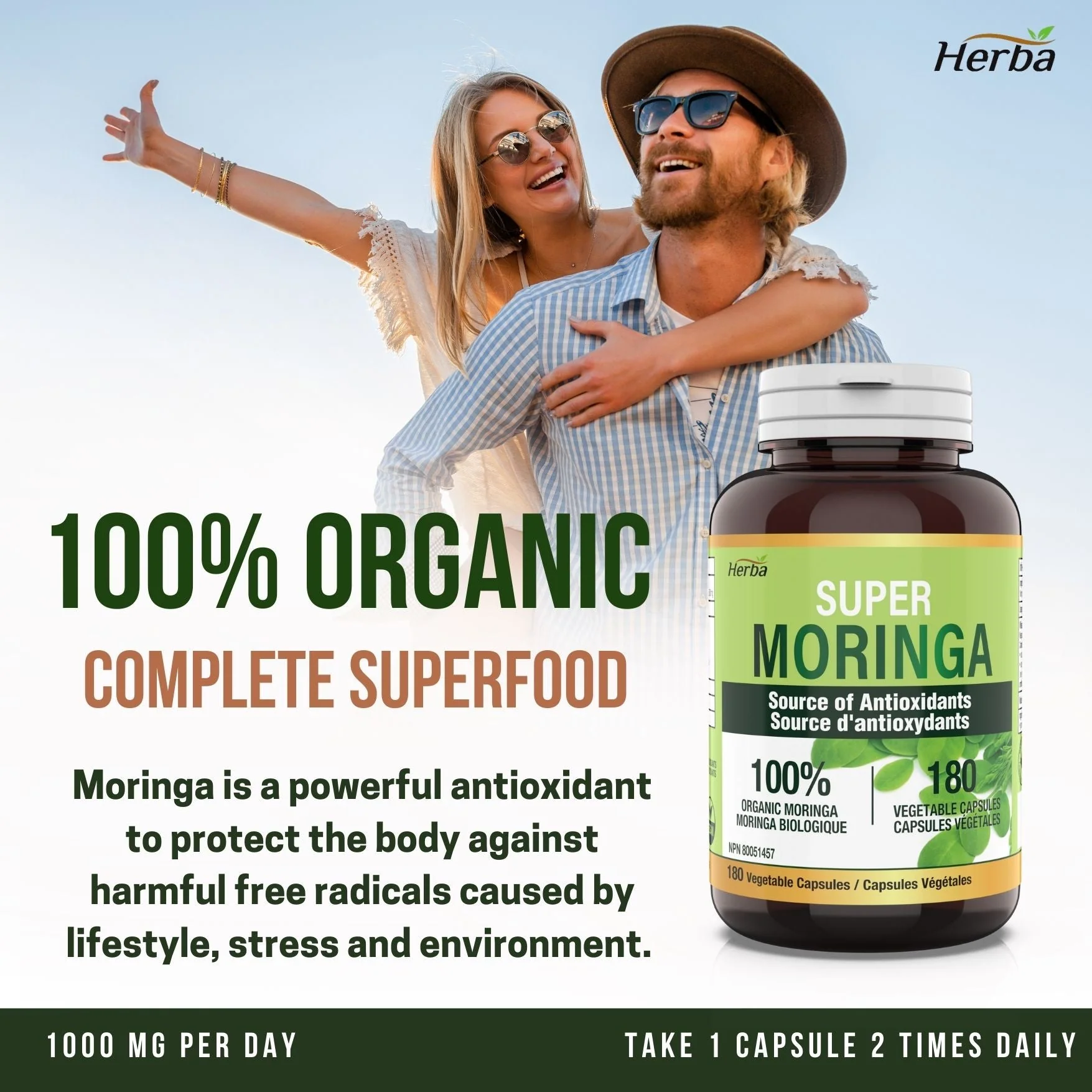 Organic Moringa Leaf Capsules - 180 Vegetable Capsules | 1000mg Per Day - Image 4