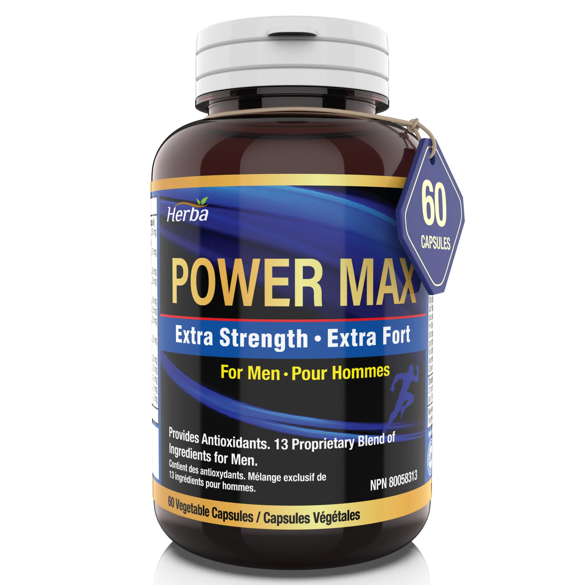 Power Max - 60 Capsules | Tongkat Ali, Maca, Tribulus, Panax Ginseng and 9 Other Ingredients