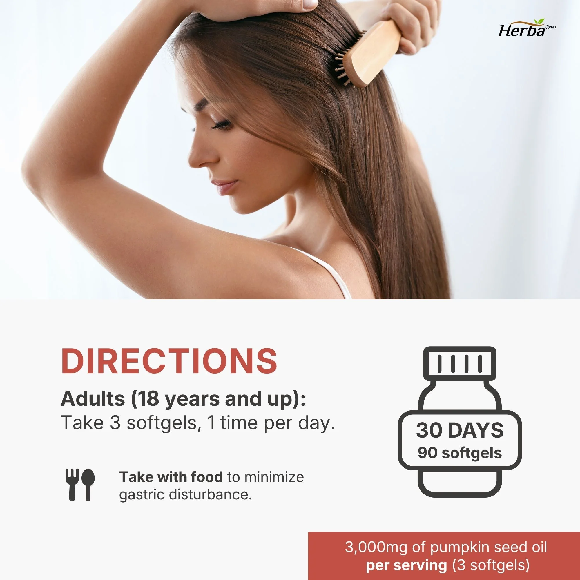 Pumpkin Seed Oil Capsules for Hair - 90 Softgels | 3 in 1 with Saw Palmetto and Biotin | Made in Canada - Image 7