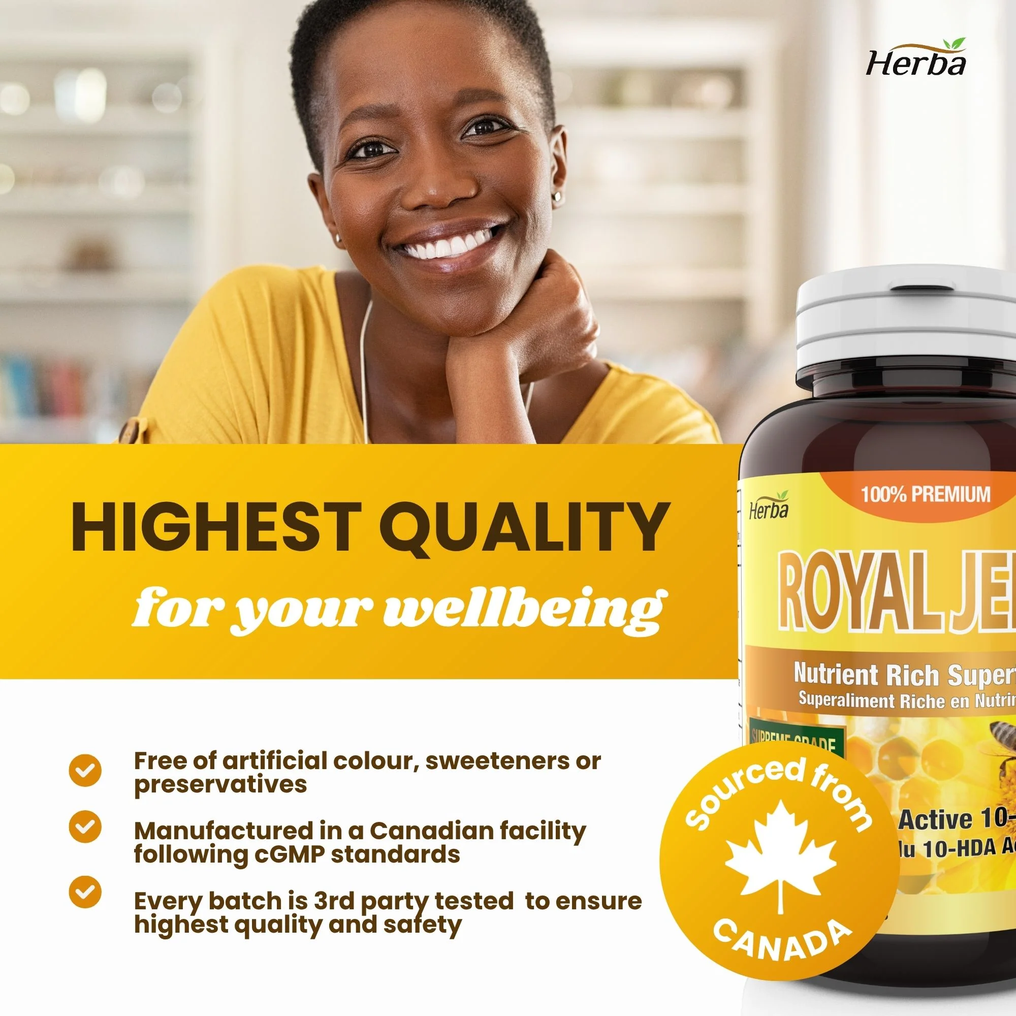 Royal Jelly Capsules 1000mg - 120 Softgels | Made in Canada - Image 7