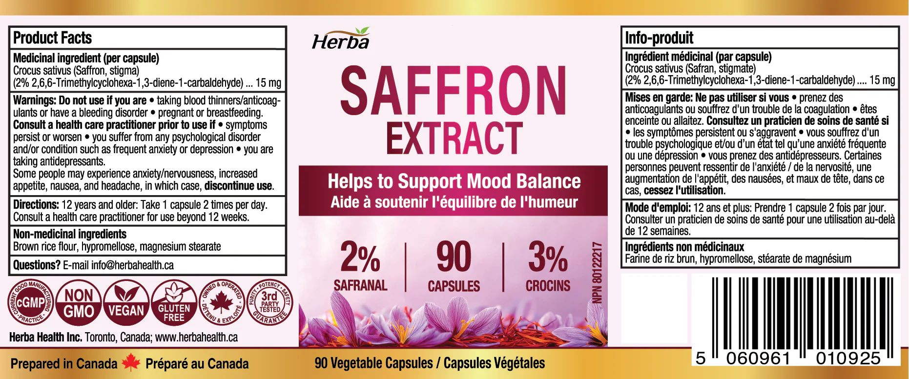 Saffron Supplement – 90 Capsules | Saffron Extract Standardized to 2% Safranal - Image 2