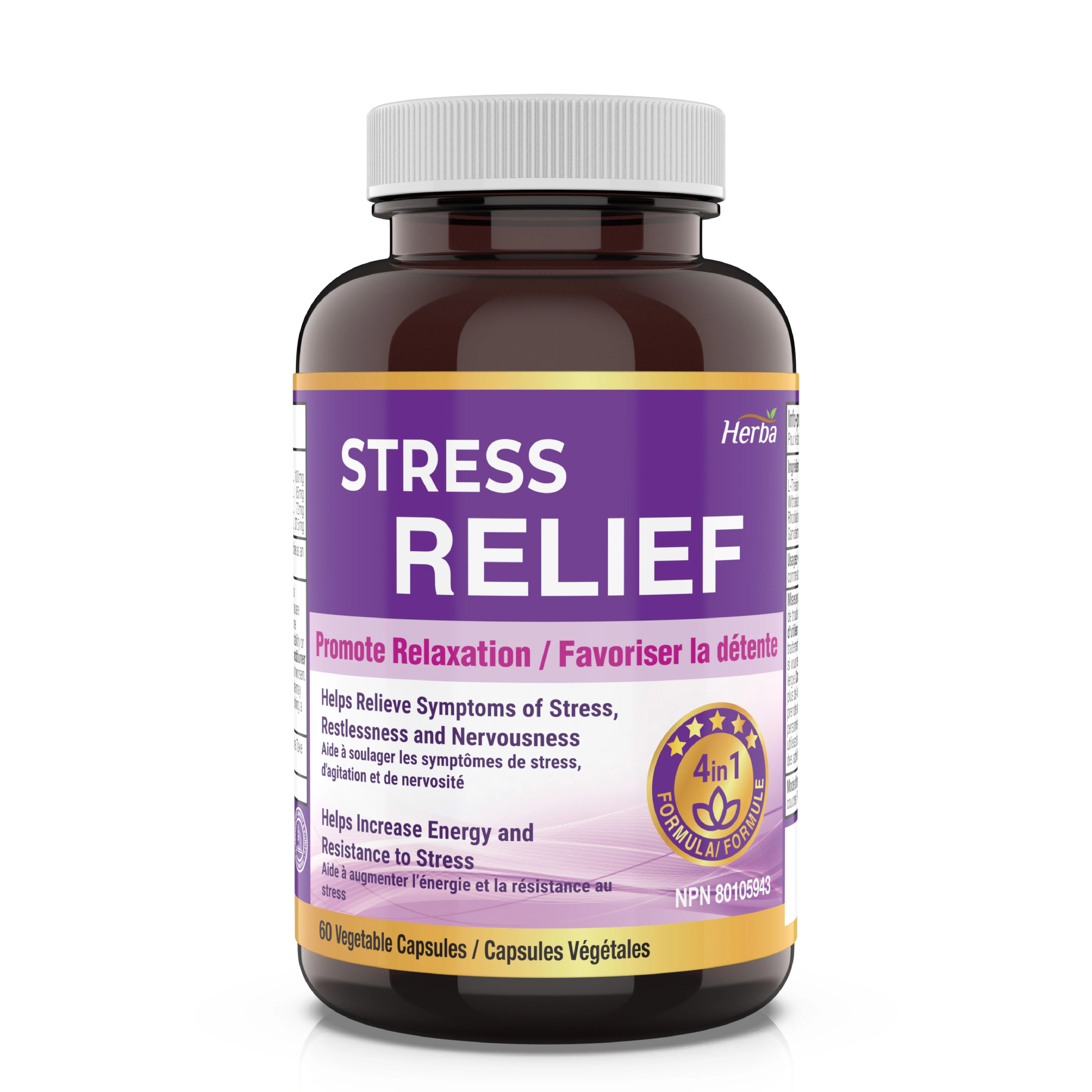 Natural Stress and Sleep Aids for Adult - Melatonin Free - 60 Capsules