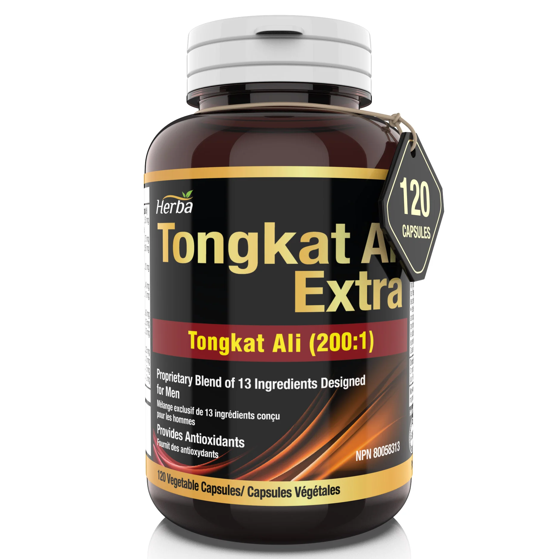 Tongkat Ali Supplement 200:1 - Made in Canada | 120 Capsules | Proprietary Blend including 10,000mg Equivalent of Tongkat Ali Extract