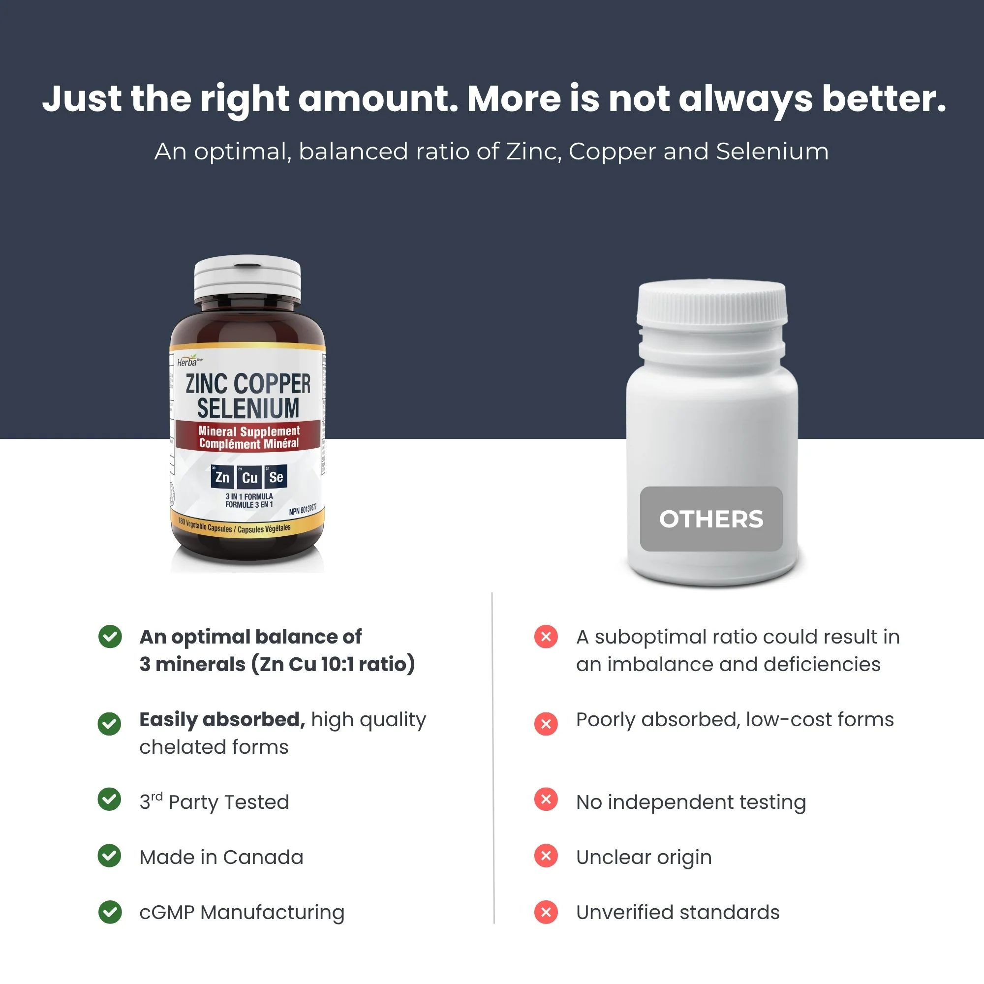 Zinc Copper Selenium Supplement - 180 Capsules | Made in Canada - Image 7